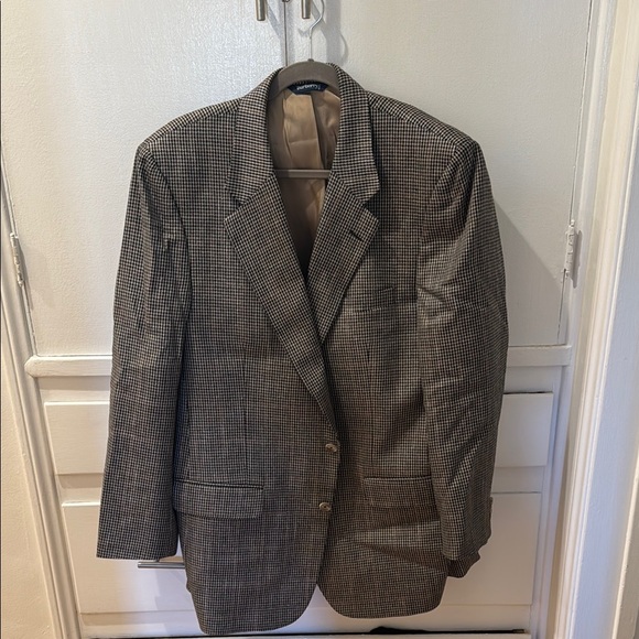 Vintage mens Burberry Black and tan Sport Coat - Picture 2 of 8